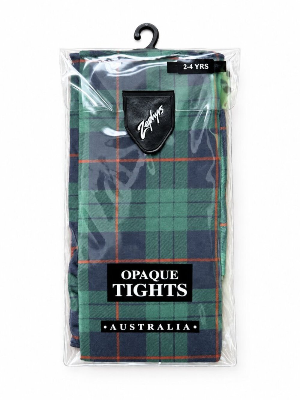 Zephyrs Australia Opaque Tights Green Plaid 2-4 Years New With Tags